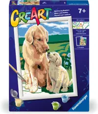Set de pictură pe numere Ravensburger CreArt - Câini pe câmp