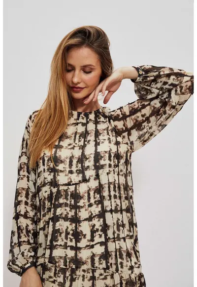 Rochie cu imprimeu - vola - 56487 - Gri