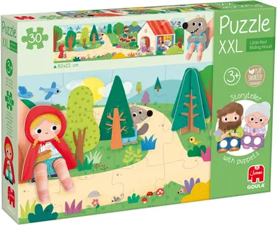 Puzzle panoramic pentru copii Goula din 30 XXL piese - Scufița roșie