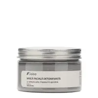 Masca faciala detoxifianta carbune activ rhassoul si spirulina, 250ml, Sabio