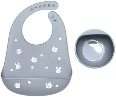 Set de hrănire din silicon Lorelli Premium - 2 piese, Grey