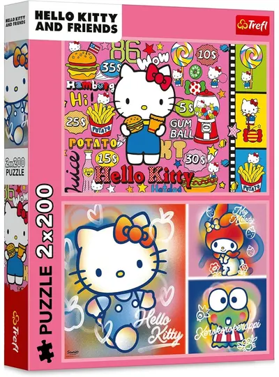 Puzzle Trefl din 2 x 200 piese - Hello Kitty și prieteni