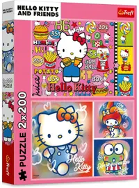 Puzzle Trefl din 2 x 200 piese - Hello Kitty și prieteni
