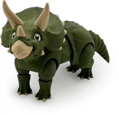Print 3D de la 3D Morph Lab - Dinozaur, Triceratops, mediu, verde închis