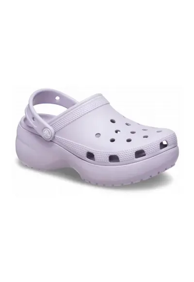 Saboti slingback cu model perforat si talpa flatform - Violet