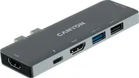 Hub USB Canyon - DS-05B, 7 în 1, USB-C, gri