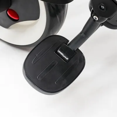 Tricicleta pentru copii Qplay Rito+ Gri pliabila, cu spatar reglabil cu pozitie de somn, 2 tipuri de suporti pentru picioare,copertina cu protectie UV si roti din cauciuc Eva