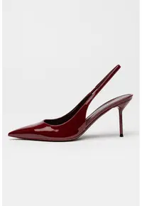 Pantofi slingback din piele lacuita cu toc stiletto Lidia - Visiniu