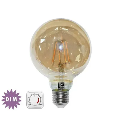 Bec glob auriu Ø 95 cu LED COG dimabil 6W (≈60w) lumina calda 600lm