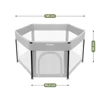 Tarc de joaca pliabil pentru copii Tulano Cozy 30 Grey, utilizare interiorexterior, usa cu fermoar,pereti din plasa respirabila, geanta transport