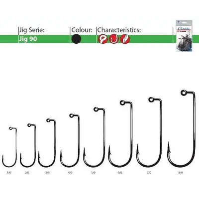 Carlige Nelestate pentru Jig Gamakatsu 90 Bl 25 Buc / Plic, Nr. 1/0