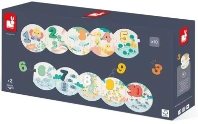 Janod Puzzle educațional din lemn - Primul meu puzzle cu numere