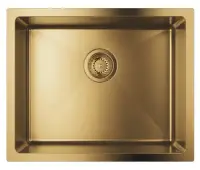 Chiuveta din otel inoxidabil Grohe K700U 31574GN1, 540 x 440 mm, 1 cuva, montare in/sub blat, kit evacuare, mat, Auriu