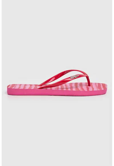 Papuci flip-flop cu logo metalic - Rosu vermillion/Roz