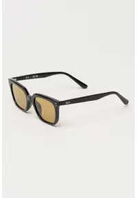 Ochelari de soare wayfarer unisex cu lentile uni - Negru/Negru stins