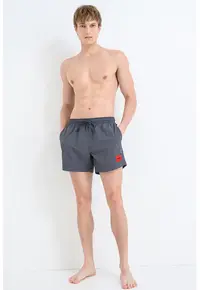 Pantaloni scurti de baie cu talie ajustabila - Gri inchis