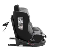 Scaun auto i-SIZE KikkaBoo i-SAFE Light Grey pentru copii cu inaltimea 40-150 cm,fixare cu isofix,tetiera reglabila,sezut rotativ cu pozitie e somn,spatar reglabil 4 pozitii,pernuta reductor si husa detasabila