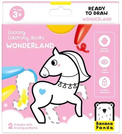 Cărți de colorat Banana Panda Looong Coloring Book - Țara Minunilor