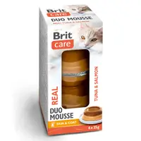 Hrana umeda pentru pisici Brit Care Double Layer Mousse Real Tuna Salmon 6 x 25 gr