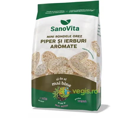Mini Rondele din Orez cu Piper si Ierburi 65g