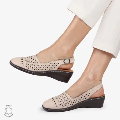 Sandale Dama din Piele Naturala si Stil Ajurat Crl1408 Roz