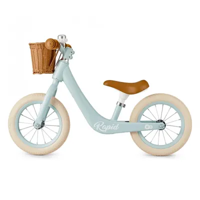 Bicicleta de echilibru Kinderkraft Rapid 2 Blue Breeze, cadru din aliaj de magneziu, scaun reglabil, clopotel si cos pentru jucarii