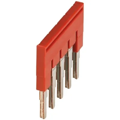 Punte de legatura 5 cai pentru terminale 4mm², rosie