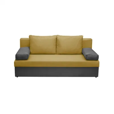 Canapea extensibila ANA, 3 locuri, cu lada depozitare, gri inchis + galben, 185x82x80 cm