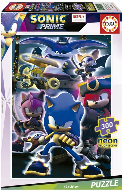 Puzzle neon pentru copii Educa din 300 de piese - Sonic