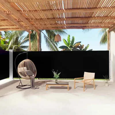 vidaXL Copertină laterală retractabilă, negru, 180x1000 cm