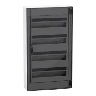 PrismaSet XS, Cofret cu montaj aparent, 4x18 Module, material plastic, usa fumurie, cu 1 bloc terminal