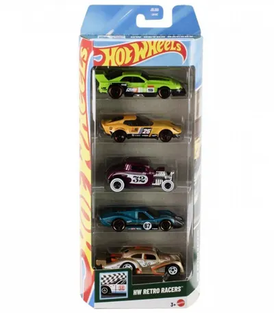 Set 5 masinute Hot Wheels, HW Retro Racers, JBJ86