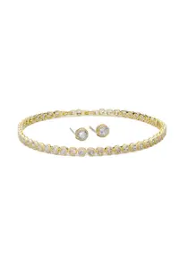 Set Tennis Splendor Auriu Colier + Cercei