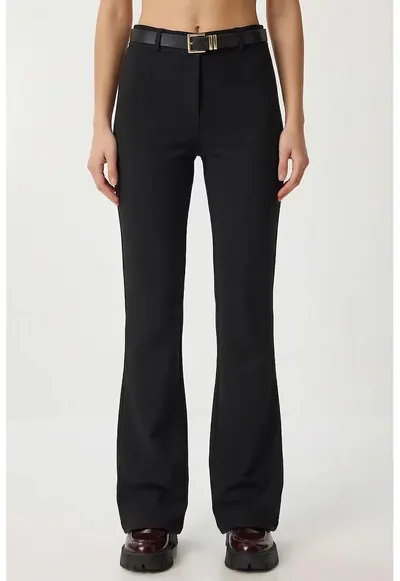 Pantaloni dama - Happiness Istanbul - Poliester/Elastan - Negru