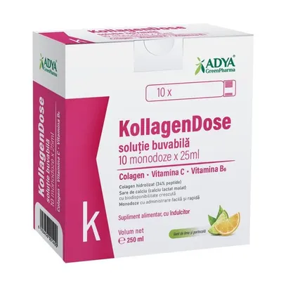 Solutie buvabila Kollagendose, Adya Green Pharma | 10 monodoze x 25 ml