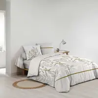 Lenjerie de pat bej din bumbac pentru pat dublu, extinsă cu cearceaf inclus, cu 6 piese 240x220 cm Raoni – douceur d'intérieur