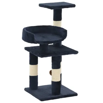Gossi ansamblu pentru pisici, stalpi din funie sisal, 65 cm, albastru