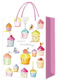 Pungă cadou Happy Birthday - Brioșe, 30 х 41.5 х 12 cm