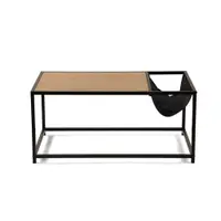 Măsuță de cafea neagră/în culoare naturală cu aspect de lemn de stejar 60x99 cm Bayen – Bonami Essentials