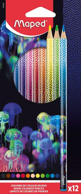 Set creioane colorate Maped Deepsea Paradise - 12 culori