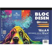 Bloc Desen Koh-I-Noor, Format A4, Model Animale, 180 g, 16 Coli