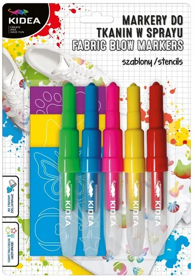 Markere spray pentru textile Kidea Animals - 5 bucăți