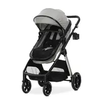Carucior 2 in 1 pentru copii Lorelli Aspen Grey, transformabil, reversibil, cadru din aluminiu, suspensii, adaptori pentru cos auto, geanta, greutate suportata 22 kg