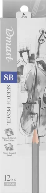 Set de creioane din grafit Deli Dmast - 8B, 12 culori