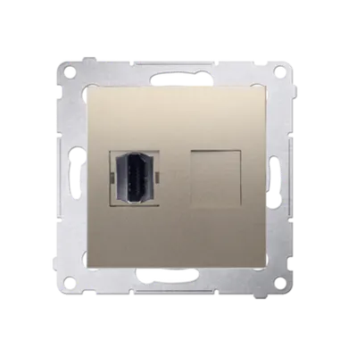 Priza HDMI, gold mat metalic