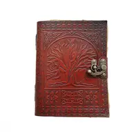 Jurnal vintage, 20x15cm, piele naturala, forma de copac, Krashell