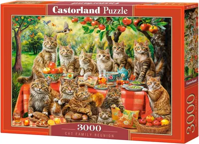 Puzzle Castorland din 3000 piese - Adunarea familiei de pisici