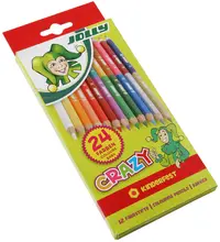 Set creioane colorate Jolly Crazy - Cu 2 parti, 12 x 2 culori