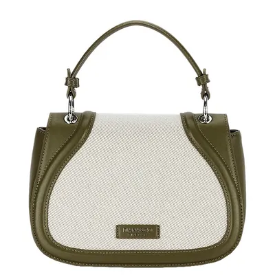 Geanta eleganta verde maslina cu insertie textila bej DHJ943-2 17