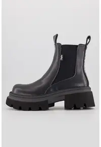Ghete Chelsea de piele ecologica Mave - Negru